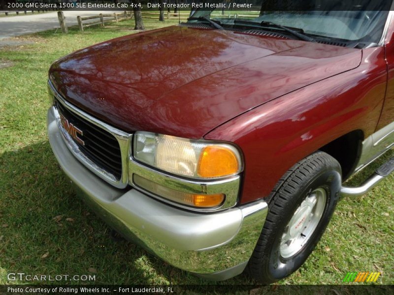 Dark Toreador Red Metallic / Pewter 2000 GMC Sierra 1500 SLE Extended Cab 4x4