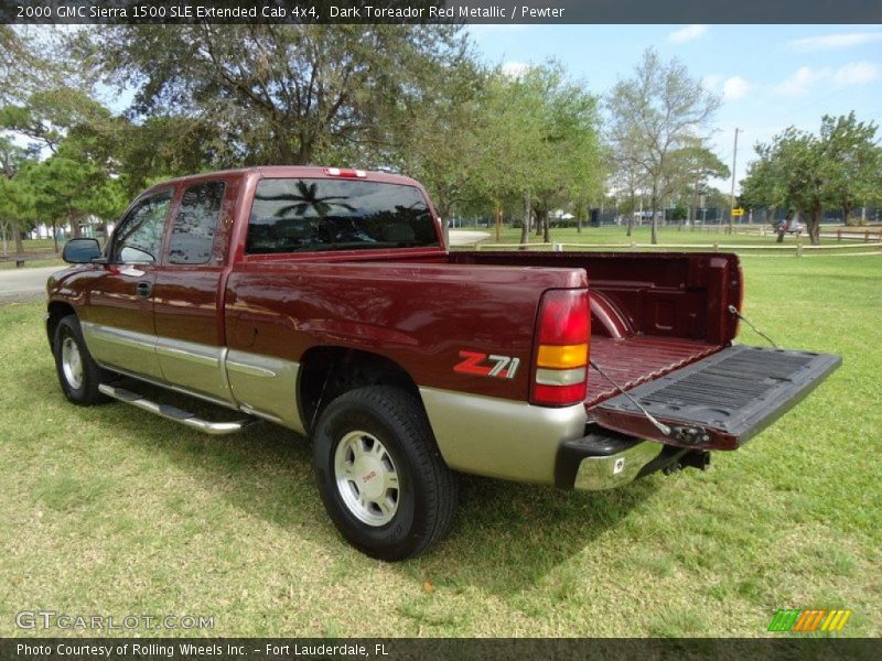 Dark Toreador Red Metallic / Pewter 2000 GMC Sierra 1500 SLE Extended Cab 4x4