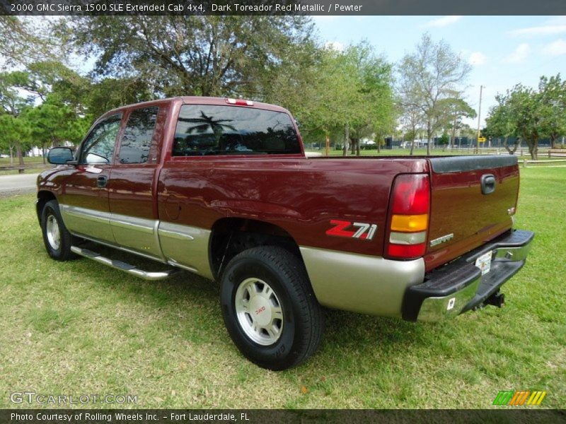 Dark Toreador Red Metallic / Pewter 2000 GMC Sierra 1500 SLE Extended Cab 4x4