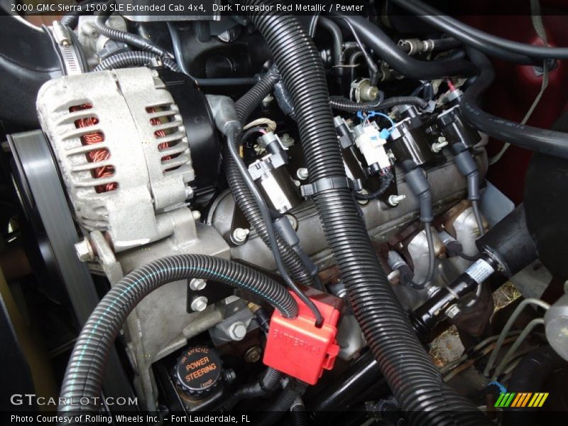 Dark Toreador Red Metallic / Pewter 2000 GMC Sierra 1500 SLE Extended Cab 4x4