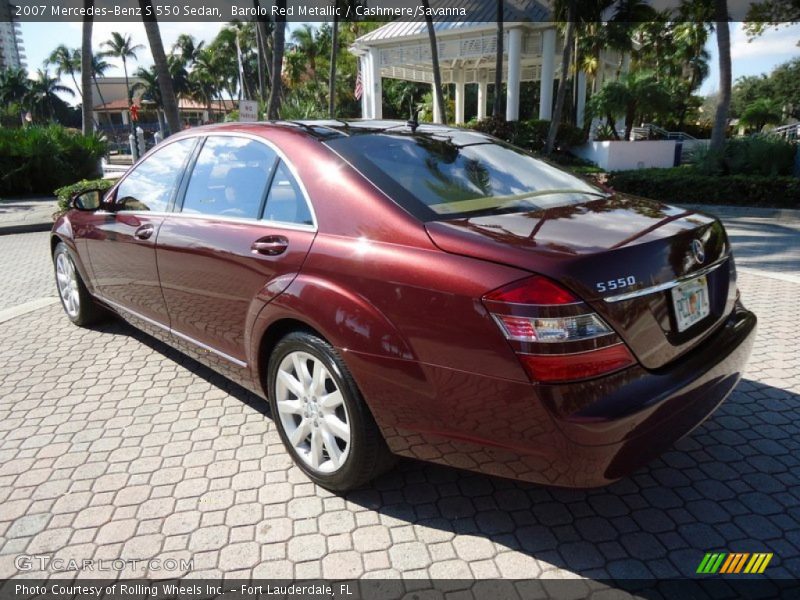 Barolo Red Metallic / Cashmere/Savanna 2007 Mercedes-Benz S 550 Sedan