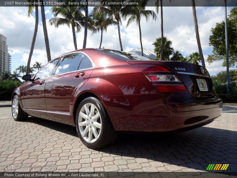 Barolo Red Metallic / Cashmere/Savanna 2007 Mercedes-Benz S 550 Sedan
