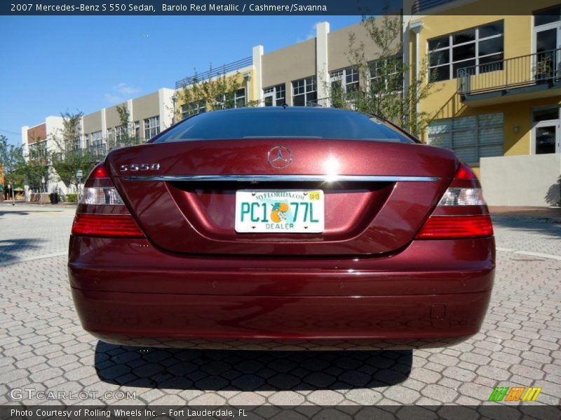 Barolo Red Metallic / Cashmere/Savanna 2007 Mercedes-Benz S 550 Sedan