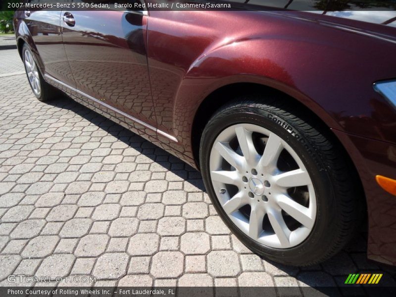 Barolo Red Metallic / Cashmere/Savanna 2007 Mercedes-Benz S 550 Sedan