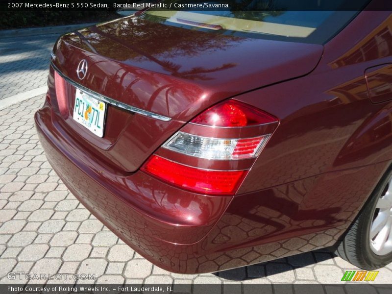 Barolo Red Metallic / Cashmere/Savanna 2007 Mercedes-Benz S 550 Sedan