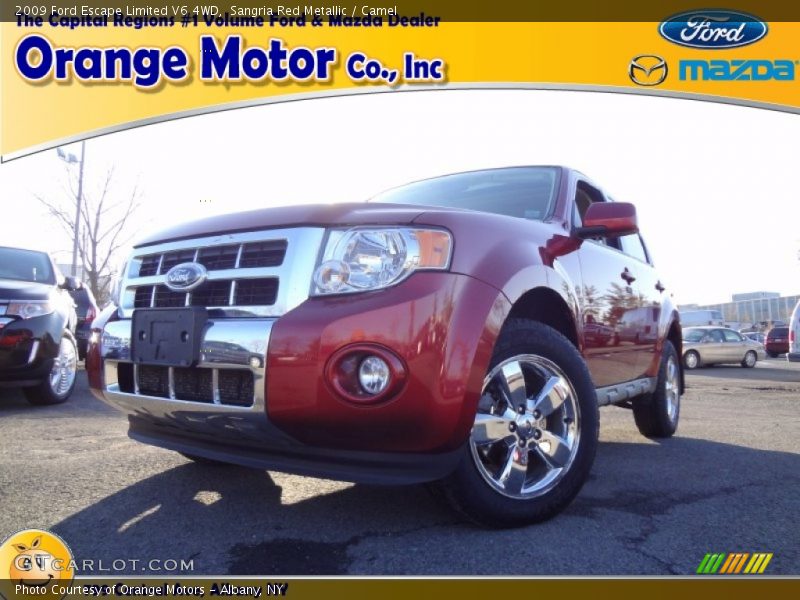 Sangria Red Metallic / Camel 2009 Ford Escape Limited V6 4WD