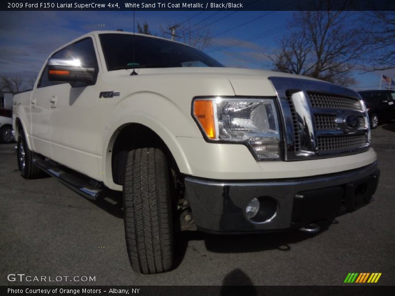 White Sand Tri Coat Metallic / Black/Black 2009 Ford F150 Lariat SuperCrew 4x4