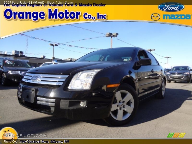 Black / Light Stone 2007 Ford Fusion SE V6 AWD