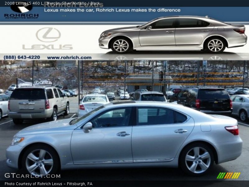 Mercury Silver Metallic / Black 2008 Lexus LS 460 L