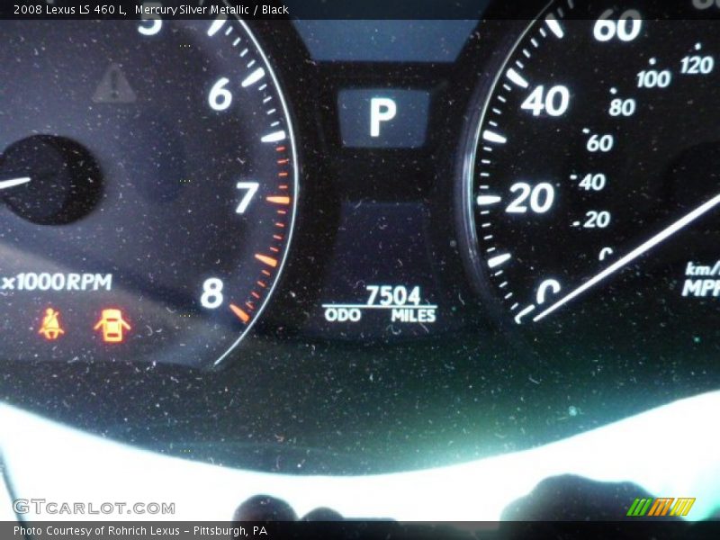 Mercury Silver Metallic / Black 2008 Lexus LS 460 L