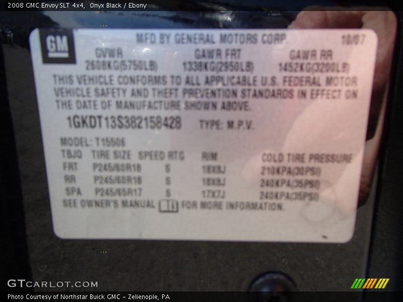 Onyx Black / Ebony 2008 GMC Envoy SLT 4x4