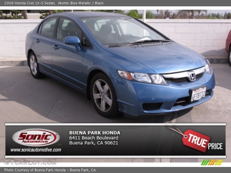 Atomic Blue Metallic / Black 2009 Honda Civic LX-S Sedan