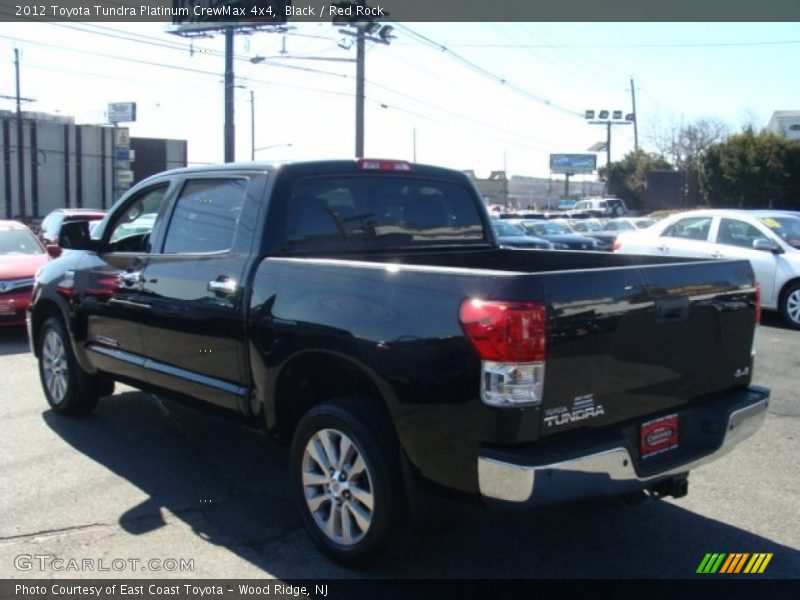 Black / Red Rock 2012 Toyota Tundra Platinum CrewMax 4x4