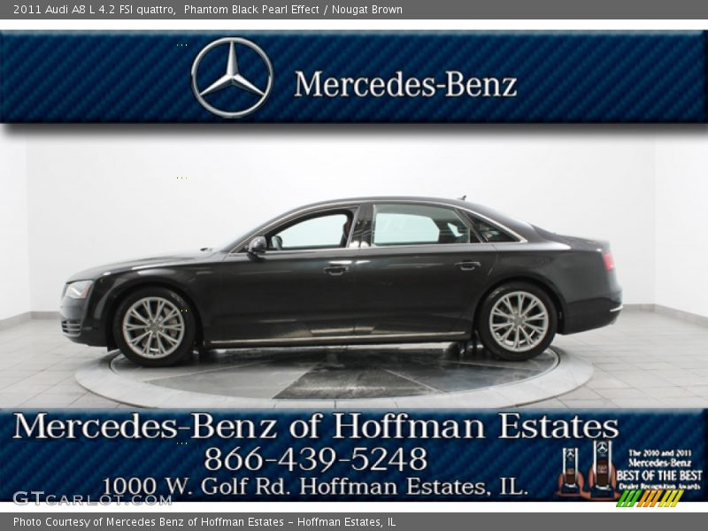 Phantom Black Pearl Effect / Nougat Brown 2011 Audi A8 L 4.2 FSI quattro