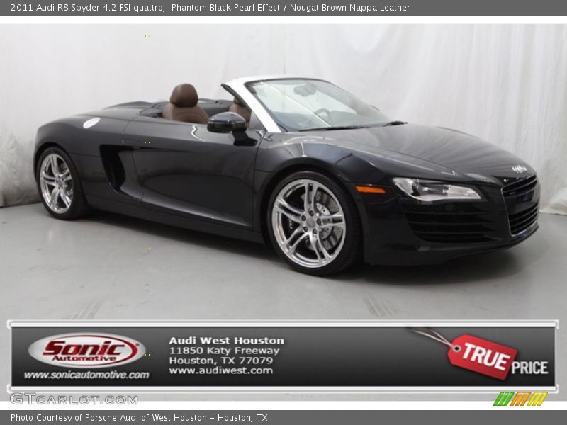 Phantom Black Pearl Effect / Nougat Brown Nappa Leather 2011 Audi R8 Spyder 4.2 FSI quattro