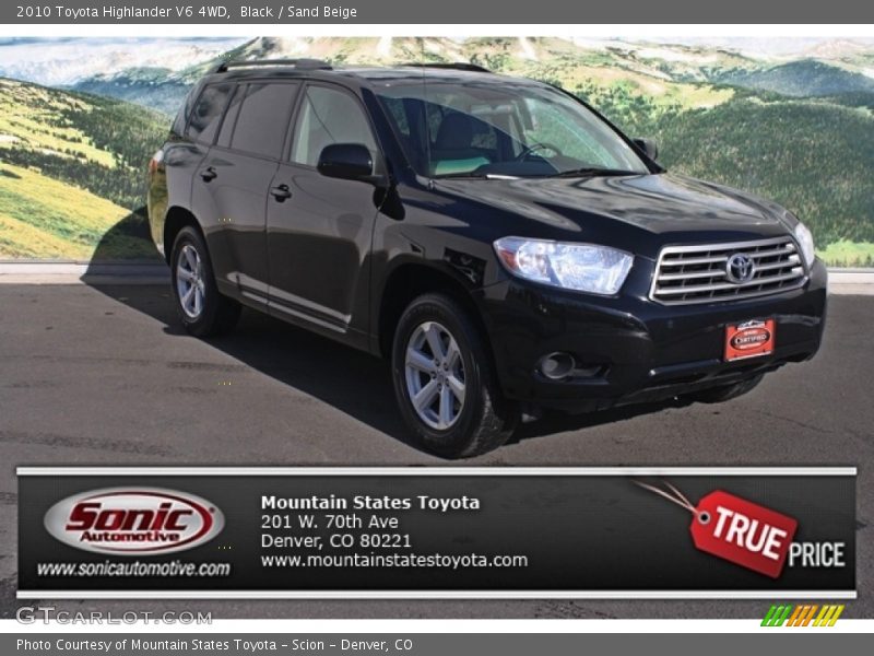 Black / Sand Beige 2010 Toyota Highlander V6 4WD