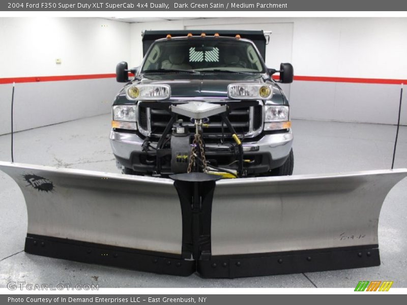 Dark Green Satin / Medium Parchment 2004 Ford F350 Super Duty XLT SuperCab 4x4 Dually