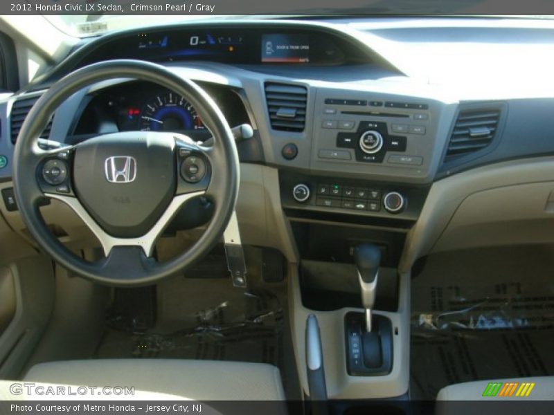 Crimson Pearl / Gray 2012 Honda Civic LX Sedan