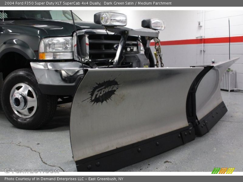 Dark Green Satin / Medium Parchment 2004 Ford F350 Super Duty XLT SuperCab 4x4 Dually