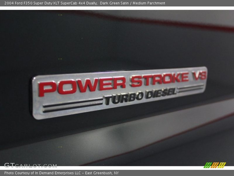 Dark Green Satin / Medium Parchment 2004 Ford F350 Super Duty XLT SuperCab 4x4 Dually