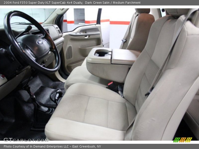 Dark Green Satin / Medium Parchment 2004 Ford F350 Super Duty XLT SuperCab 4x4 Dually