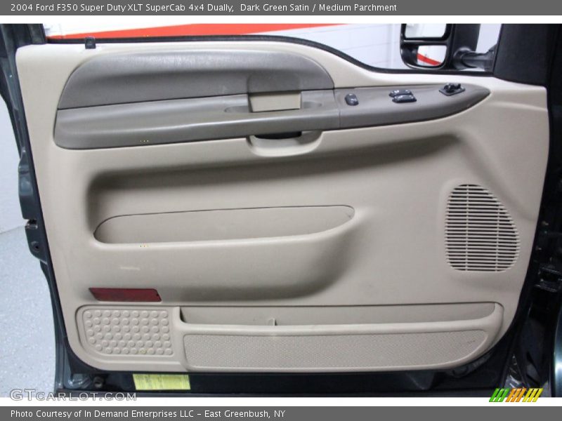 Dark Green Satin / Medium Parchment 2004 Ford F350 Super Duty XLT SuperCab 4x4 Dually