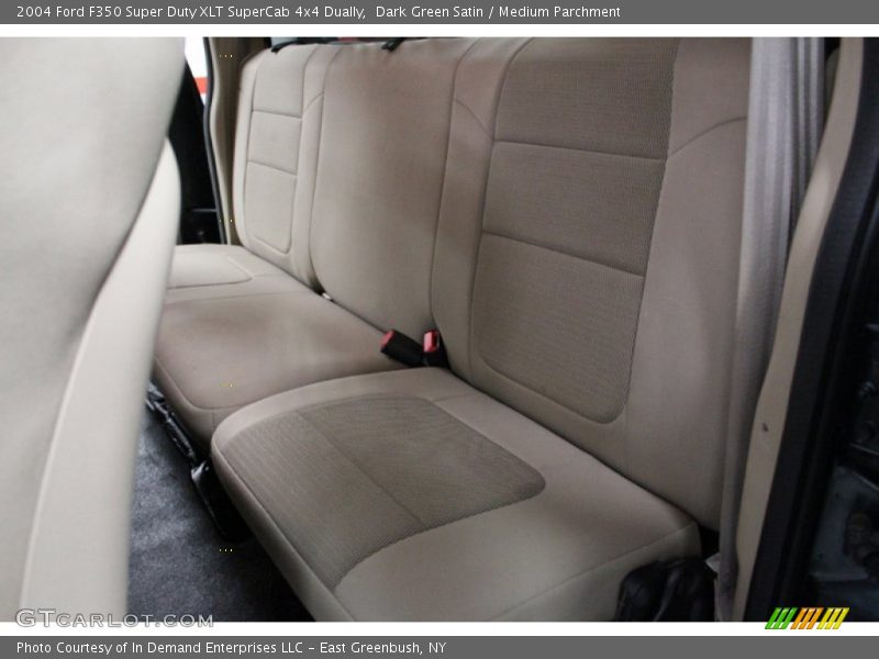 Dark Green Satin / Medium Parchment 2004 Ford F350 Super Duty XLT SuperCab 4x4 Dually