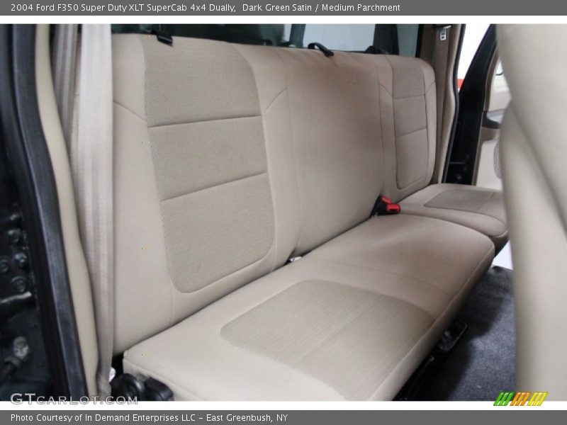 Dark Green Satin / Medium Parchment 2004 Ford F350 Super Duty XLT SuperCab 4x4 Dually