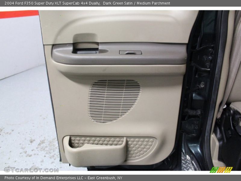 Dark Green Satin / Medium Parchment 2004 Ford F350 Super Duty XLT SuperCab 4x4 Dually