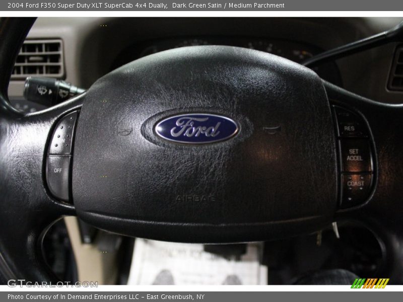 Dark Green Satin / Medium Parchment 2004 Ford F350 Super Duty XLT SuperCab 4x4 Dually