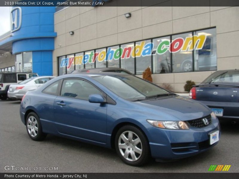 Atomic Blue Metallic / Gray 2010 Honda Civic LX Coupe