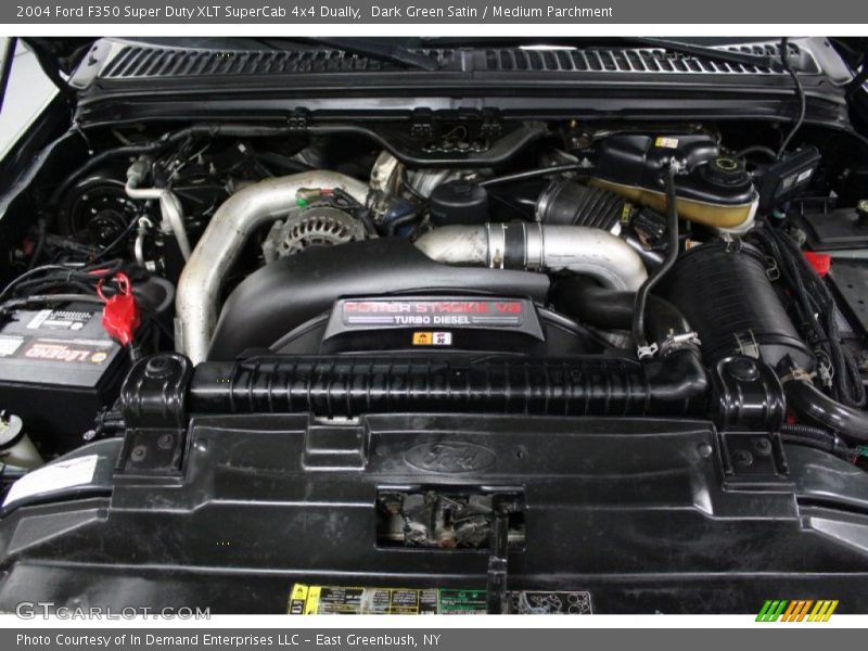 Dark Green Satin / Medium Parchment 2004 Ford F350 Super Duty XLT SuperCab 4x4 Dually