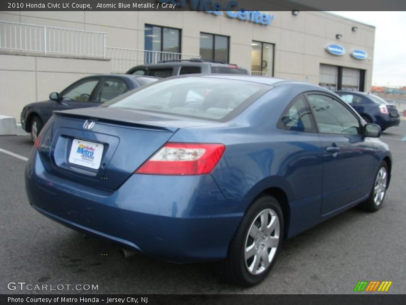 Atomic Blue Metallic / Gray 2010 Honda Civic LX Coupe