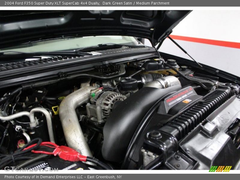 Dark Green Satin / Medium Parchment 2004 Ford F350 Super Duty XLT SuperCab 4x4 Dually