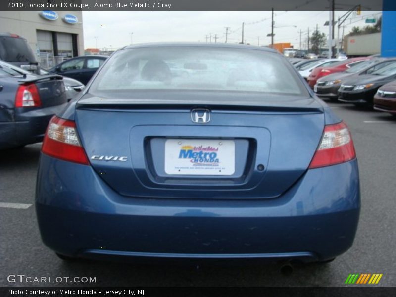 Atomic Blue Metallic / Gray 2010 Honda Civic LX Coupe
