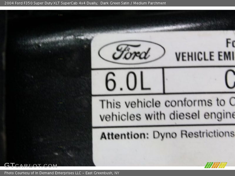 Dark Green Satin / Medium Parchment 2004 Ford F350 Super Duty XLT SuperCab 4x4 Dually