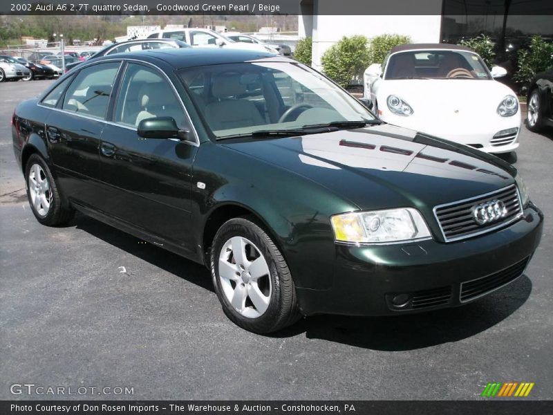 Goodwood Green Pearl / Beige 2002 Audi A6 2.7T quattro Sedan