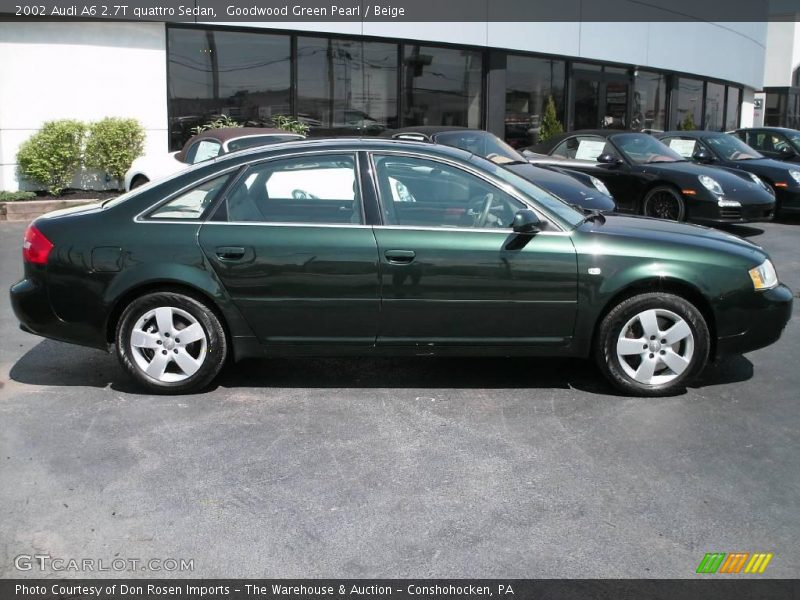 Goodwood Green Pearl / Beige 2002 Audi A6 2.7T quattro Sedan