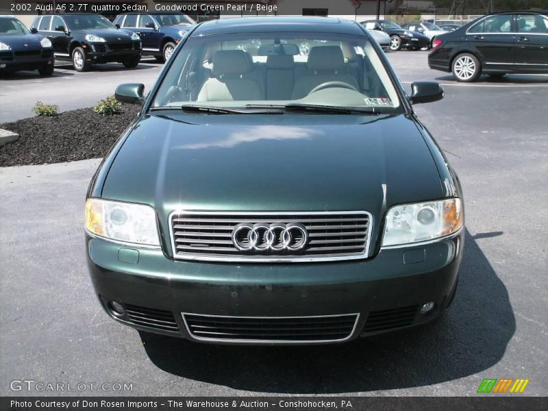 Goodwood Green Pearl / Beige 2002 Audi A6 2.7T quattro Sedan