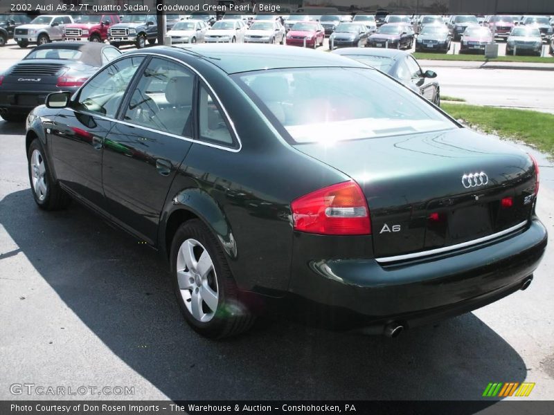 Goodwood Green Pearl / Beige 2002 Audi A6 2.7T quattro Sedan
