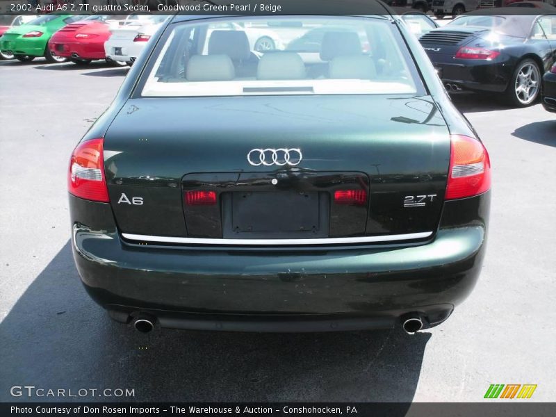 Goodwood Green Pearl / Beige 2002 Audi A6 2.7T quattro Sedan