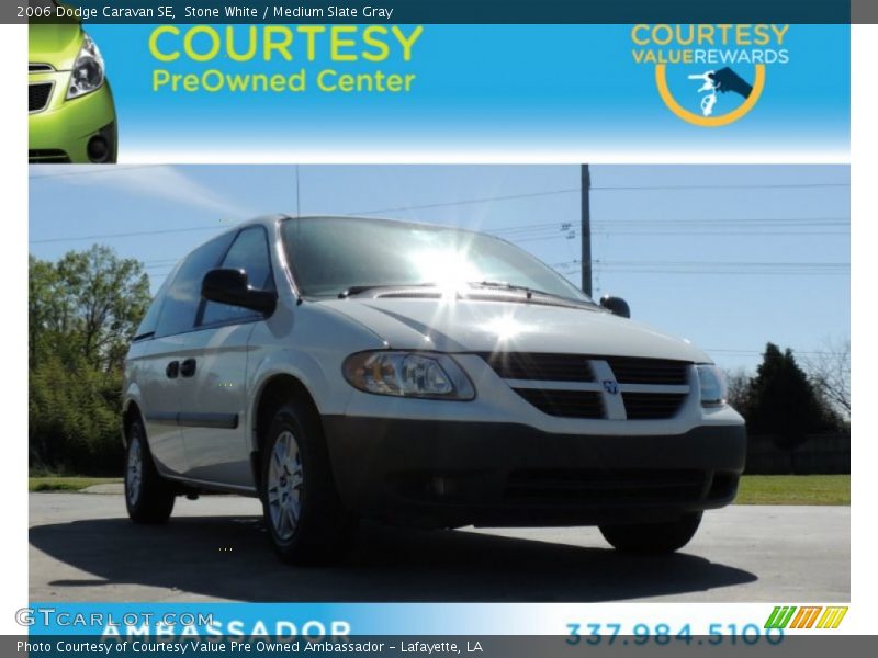 Stone White / Medium Slate Gray 2006 Dodge Caravan SE