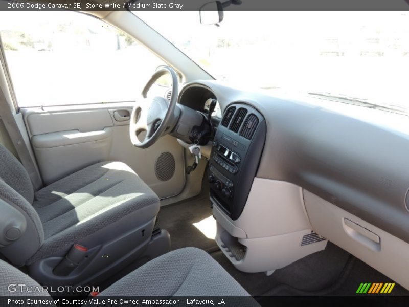 Stone White / Medium Slate Gray 2006 Dodge Caravan SE