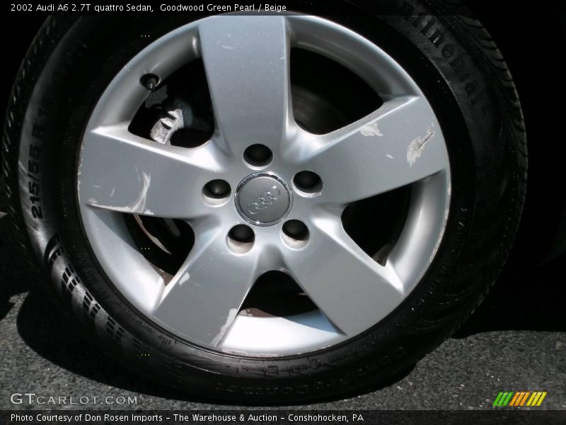 Goodwood Green Pearl / Beige 2002 Audi A6 2.7T quattro Sedan