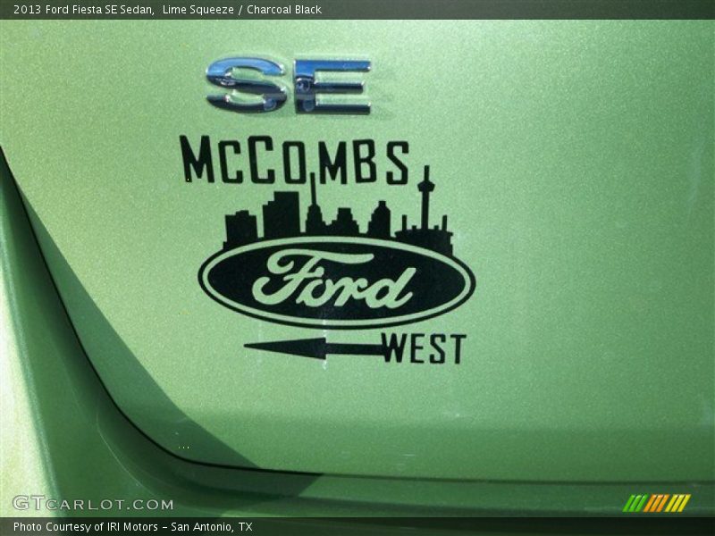 Lime Squeeze / Charcoal Black 2013 Ford Fiesta SE Sedan