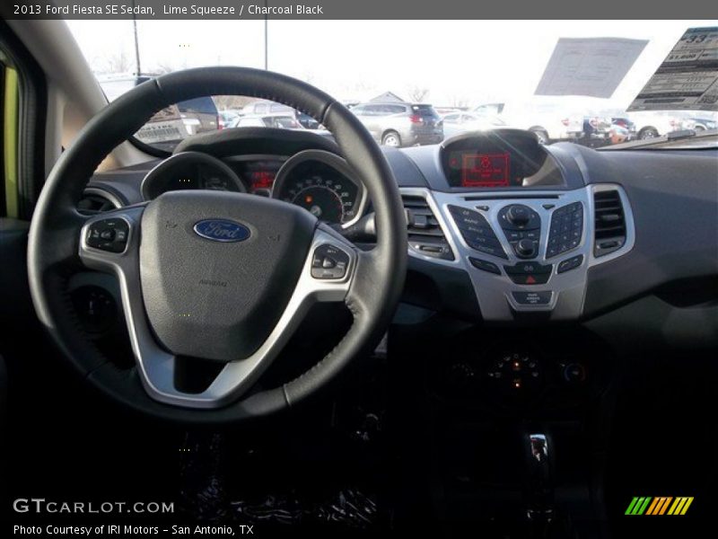 Lime Squeeze / Charcoal Black 2013 Ford Fiesta SE Sedan