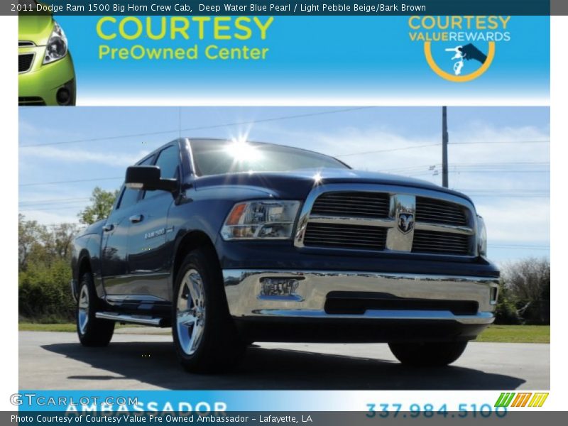 Deep Water Blue Pearl / Light Pebble Beige/Bark Brown 2011 Dodge Ram 1500 Big Horn Crew Cab