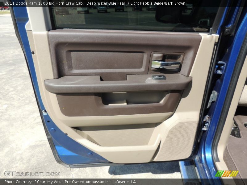 Deep Water Blue Pearl / Light Pebble Beige/Bark Brown 2011 Dodge Ram 1500 Big Horn Crew Cab