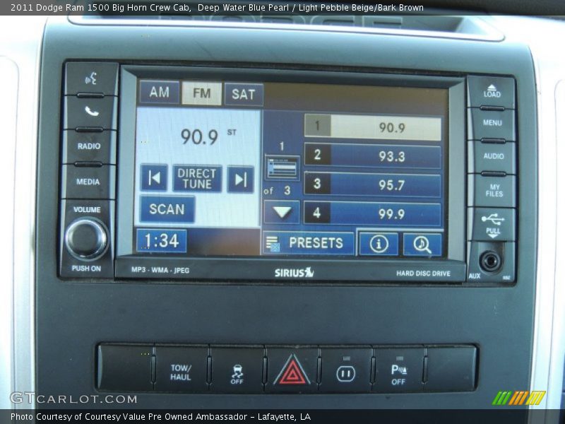 Deep Water Blue Pearl / Light Pebble Beige/Bark Brown 2011 Dodge Ram 1500 Big Horn Crew Cab