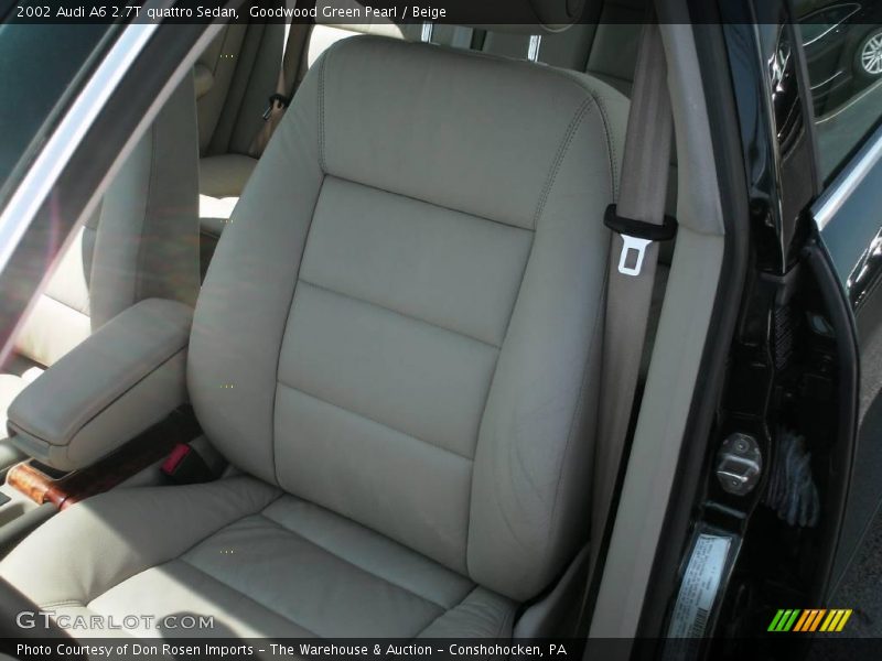Goodwood Green Pearl / Beige 2002 Audi A6 2.7T quattro Sedan